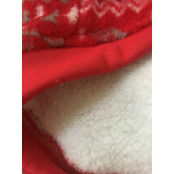Pet Dog Graphic Print Fleece Faux Fur Vest Jacket Top Holiday Size L Red White - Picture 2 of 10